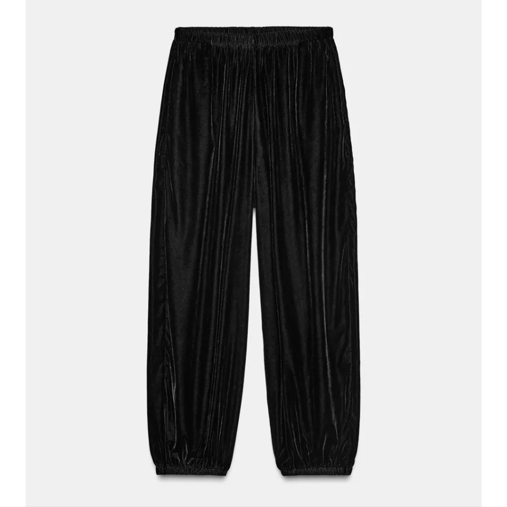 Zara velvet balloon pants black